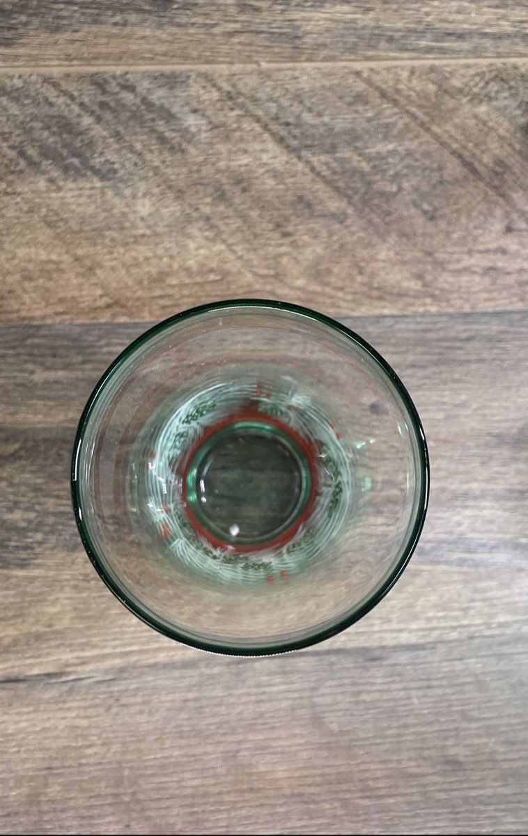 Vintage Coca-Cola Christmas Santa & Pine Cone Collectible Glasses Lot of 2