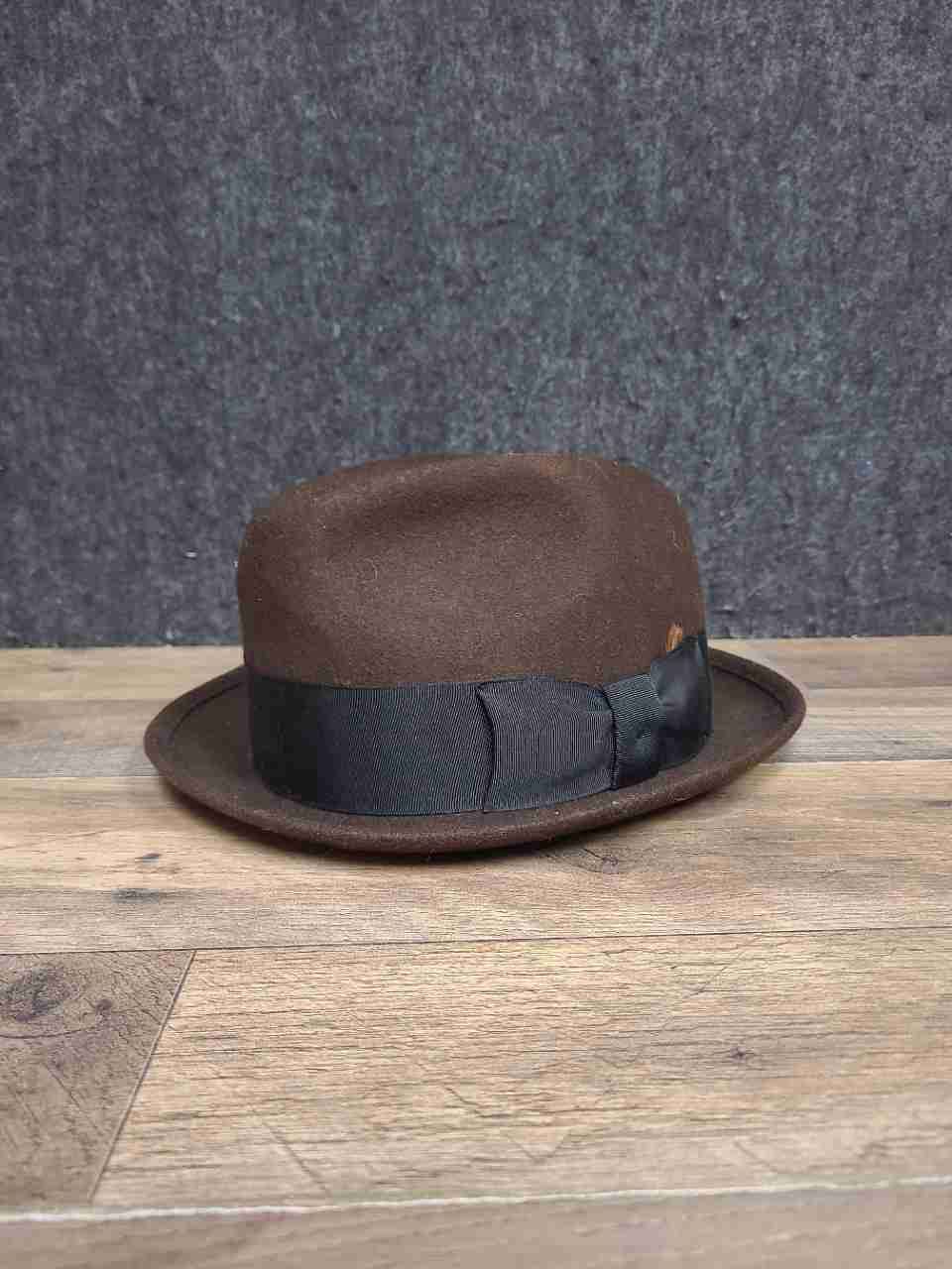 Vintage Microfelt Progress Men's Brown Wool Felt Fedora Hat Sz 6 3/4