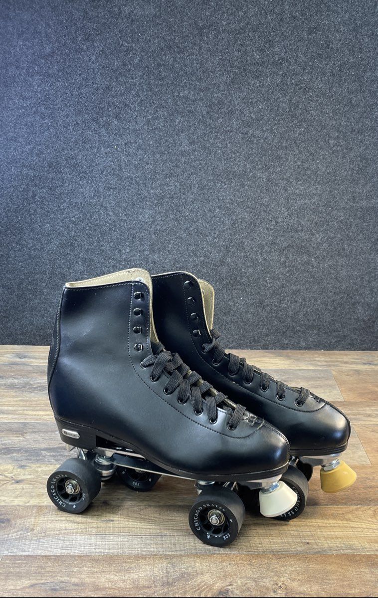 Chicago Skates Black High-Top Quad Roller Skates Rink Series Size 12