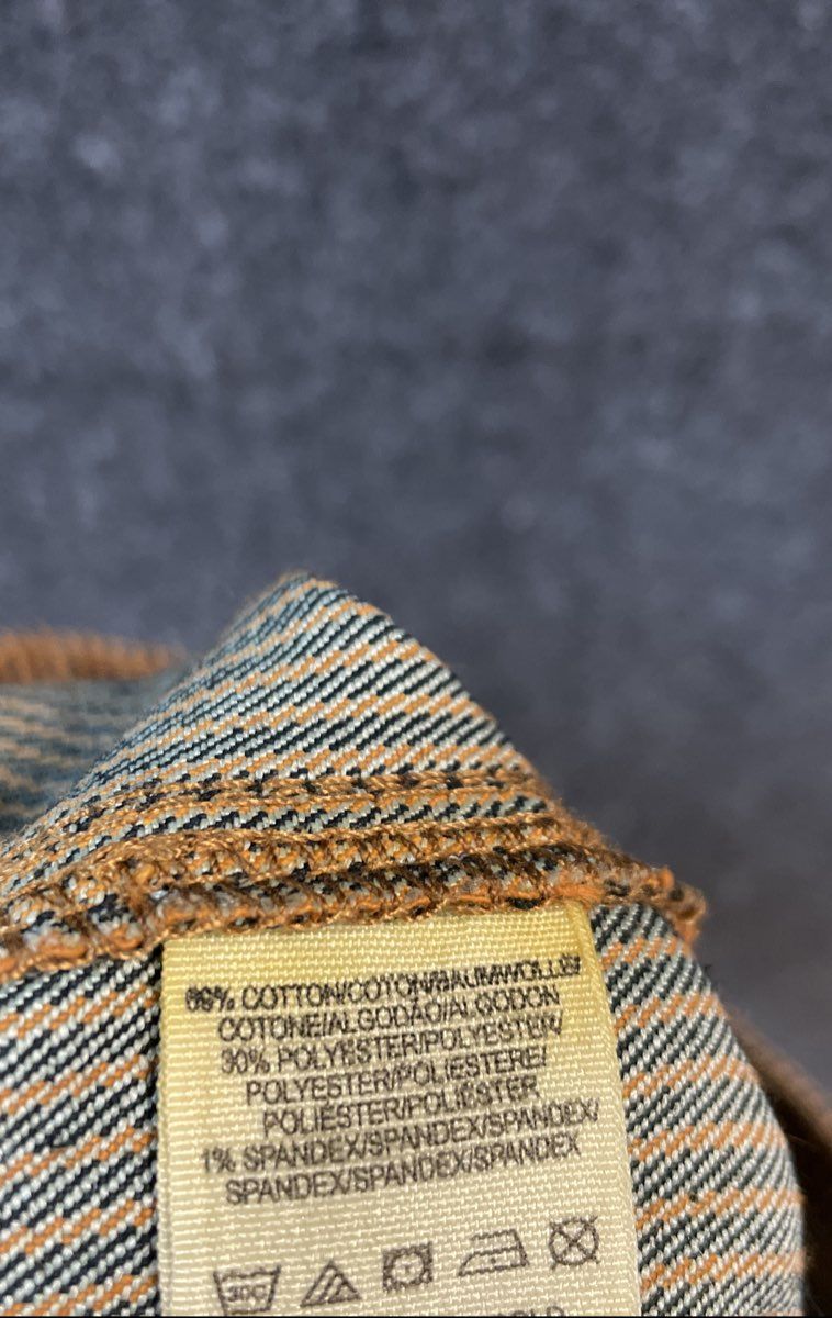 Free People Women's Yellow & Black Hickory Stripe Skinny Moto Pants Size 28