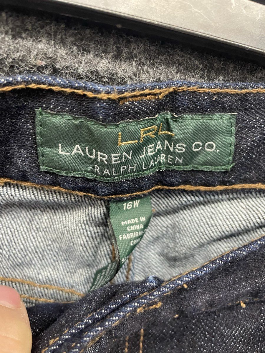 Lauren Ralph Lauren Women's Dark Wash Straight Leg Denim Jeans Sz 16W