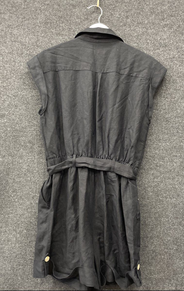 LOFT Women's Black Utility Button Front Sleeveless Belted Playsuit Romper NWT M