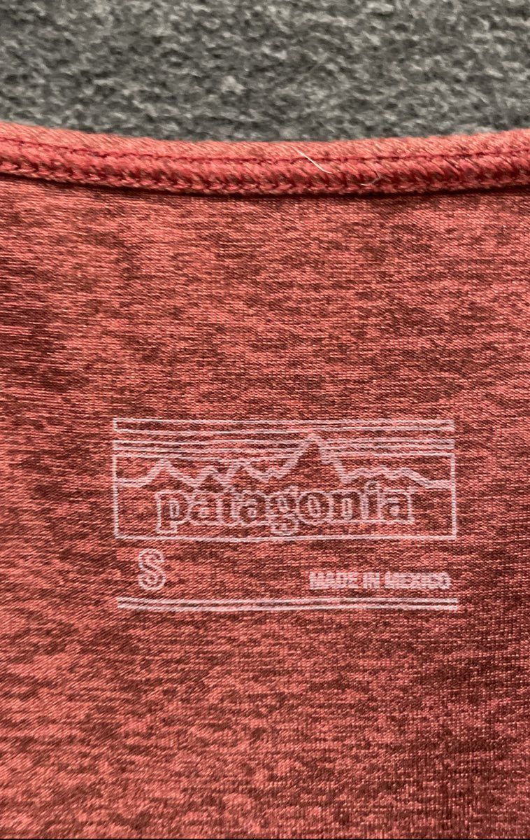 Patagonia Women's Kamala Dress Heathered Red Criss Cross Back 3/4 Sleeve Sz S