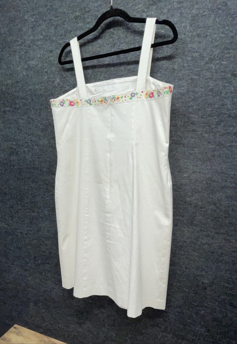 Anne Alexander Women's White Floral Embroidered Sleeveless Sheath Dress Size M
