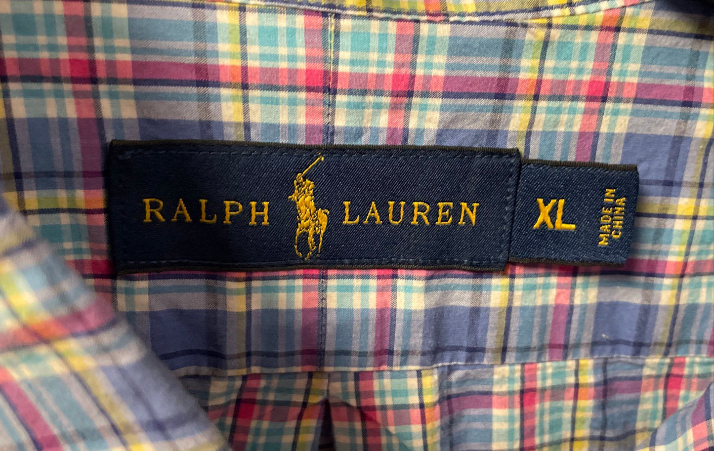 Polo Ralph Lauren Men's Blue Plaid Cotton Button Down Long Sleeve Shirt Sz XL