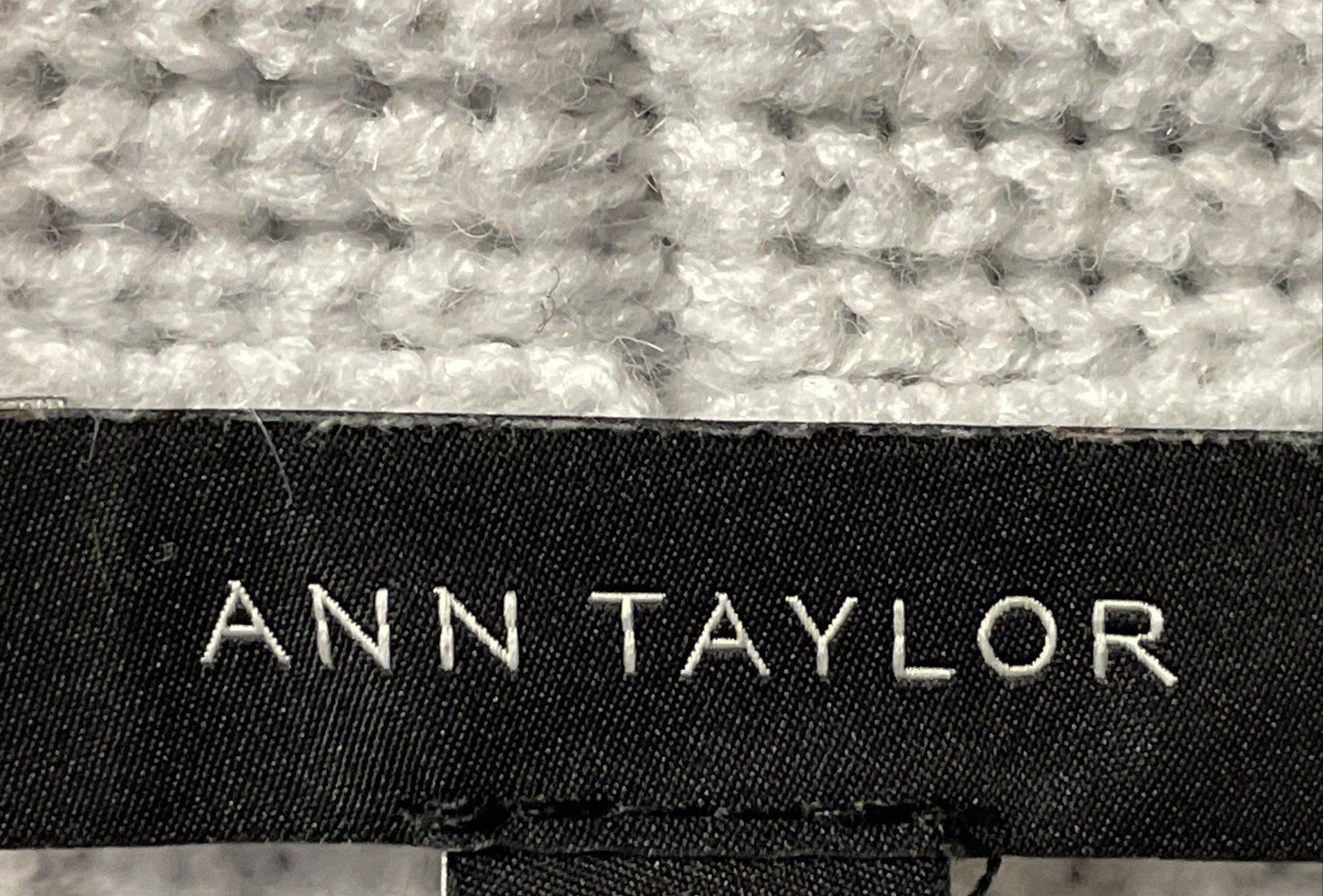 Ann Taylor Women's Gray Ribbed Knit Cardigan Sweater Jacket Shawl Collar XS