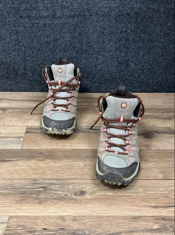 Merrell Moab 2 Mid Waterproof Vibram Hiking Boots Grey Womens Size 7.5