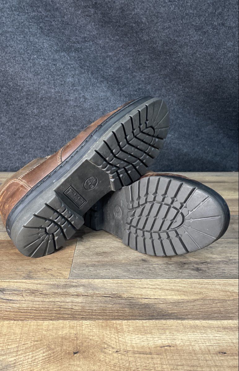 Timberland Brown Leather Low Top Casual Lug Sole Shoes Men's Size 10M