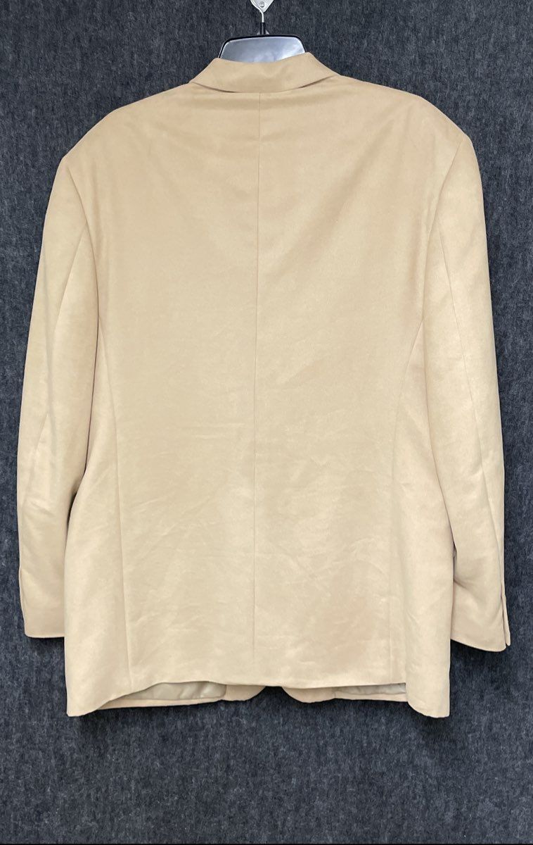 Vintage Y2K Stafford Men's Tan Supra Suede 3-Button Sport Coat Blazer Sz 46R