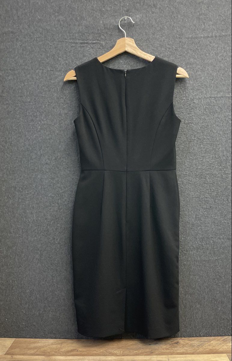 Calvin Klein Women's Black Sleeveless Twist Front Sheath Dress Sz 4