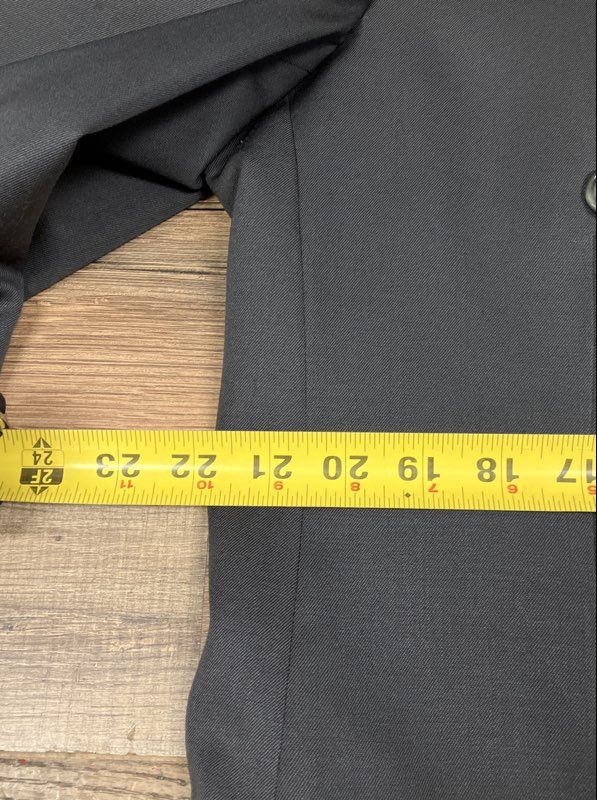 Vintage 90s Modesto Uomo Men's Charcoal Wool Double Breasted Blazer Jacket