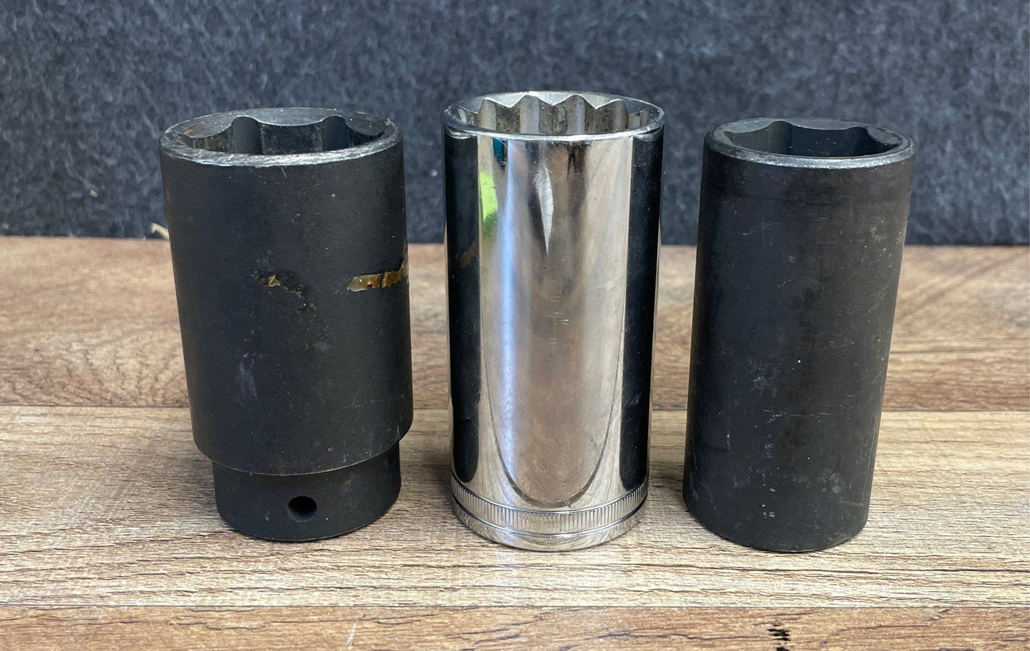 Pittsburgh & Duralast 3pc Deep Socket Lot 27mm 32mm Metric 1/2" Drive