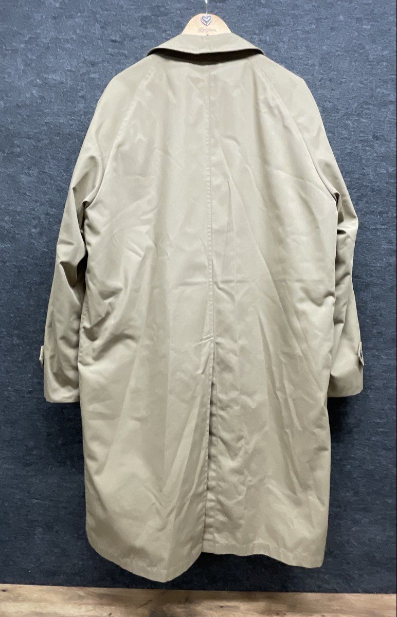 Vintage 80s London Fog Men's Tan Maincoat Trench Coat Zip-Out Liner Sz 42 Long