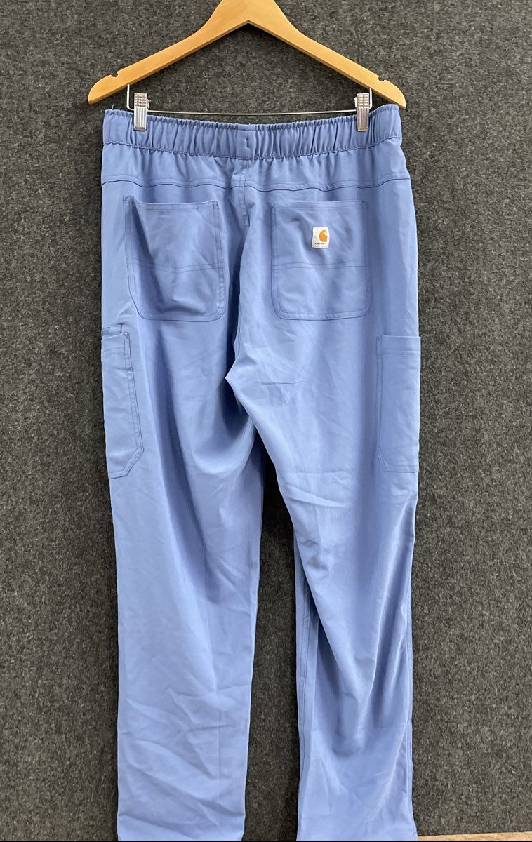 Carhartt Women's Scrub Set Blue Force Modern Fit V-Neck Cargo Pants Sz L