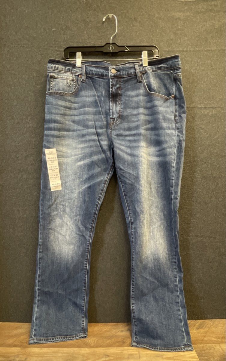 Michael Strahan Men's Blue Straight Leg Stretch Jeans NWT Sz 40x30