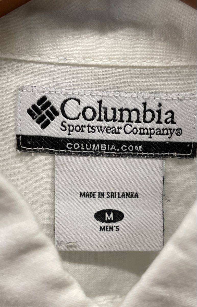 Columbia Men's White Short Sleeve Button Down Utility Shirt Sz M