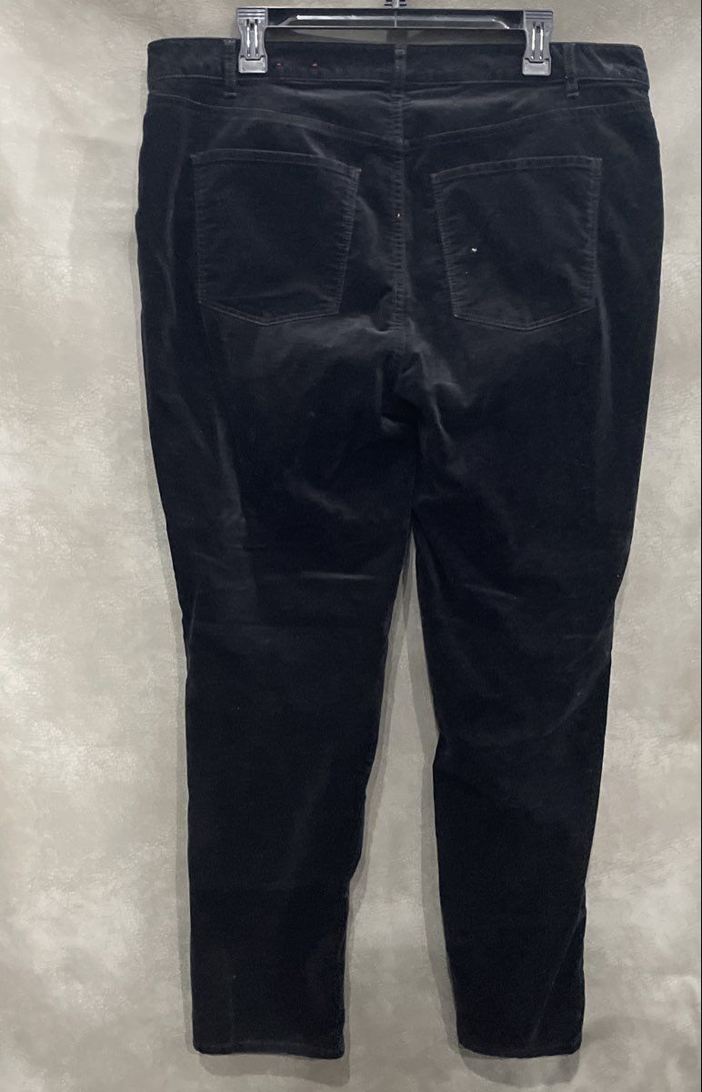 Talbots Women's Black Flawless Five-Pocket Straight Leg Velvet Pants Sz 16W