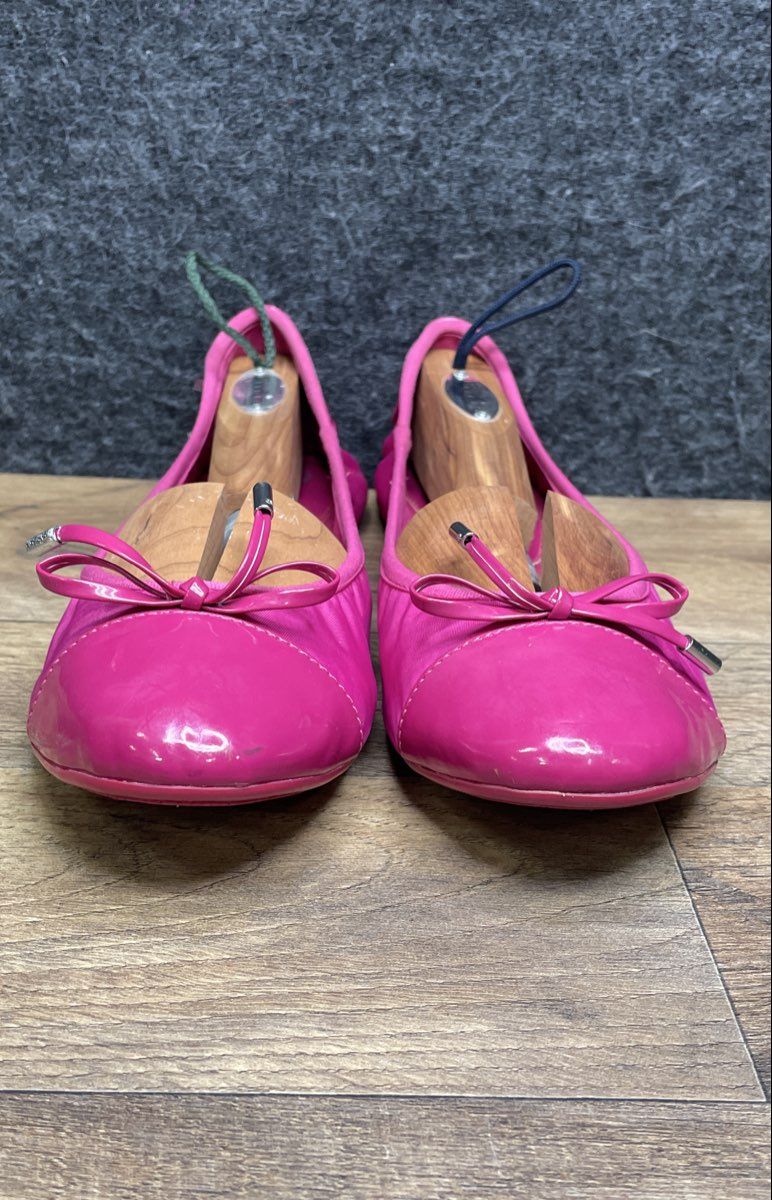 Michael Michael Kors Hot Pink Patent Toe Bow Ballet Flats Women's Size 8M