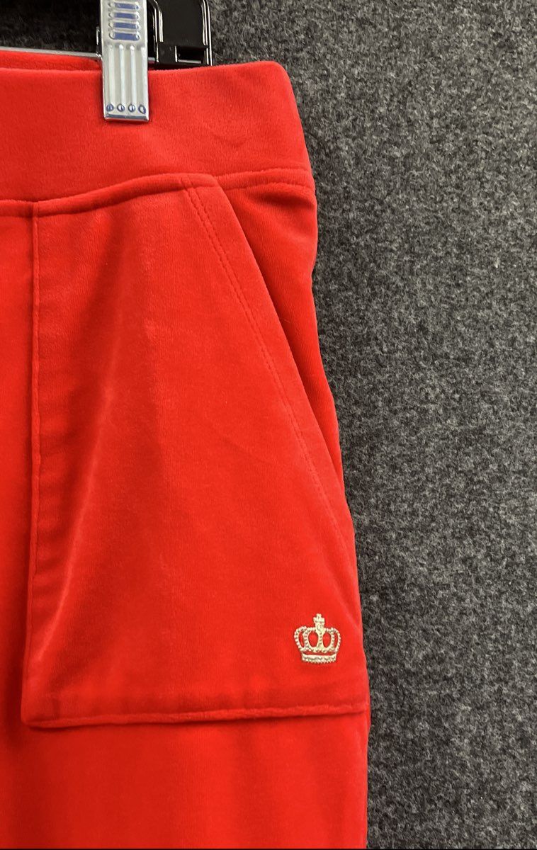 Juicy Couture Red Velvet Sweat Pants Women's Size Large
