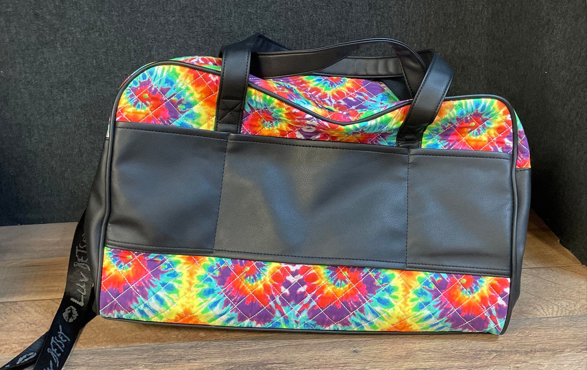 Luv Betsey by Betsey Johnson Rainbow Tie Dye Quilted Duffle Bag Weekend Travel