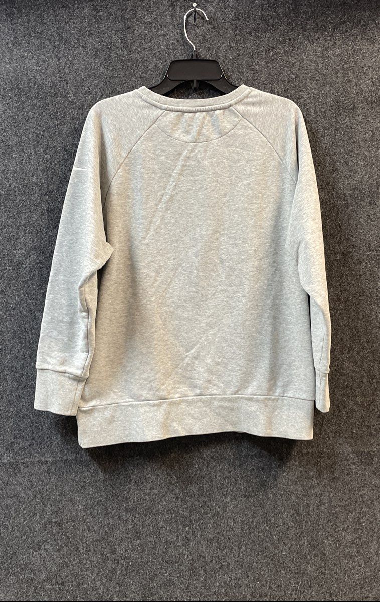 Nike Women's Heather Gray Dri-Fit Raglan Graphic Logo Sweatshirt Sz M