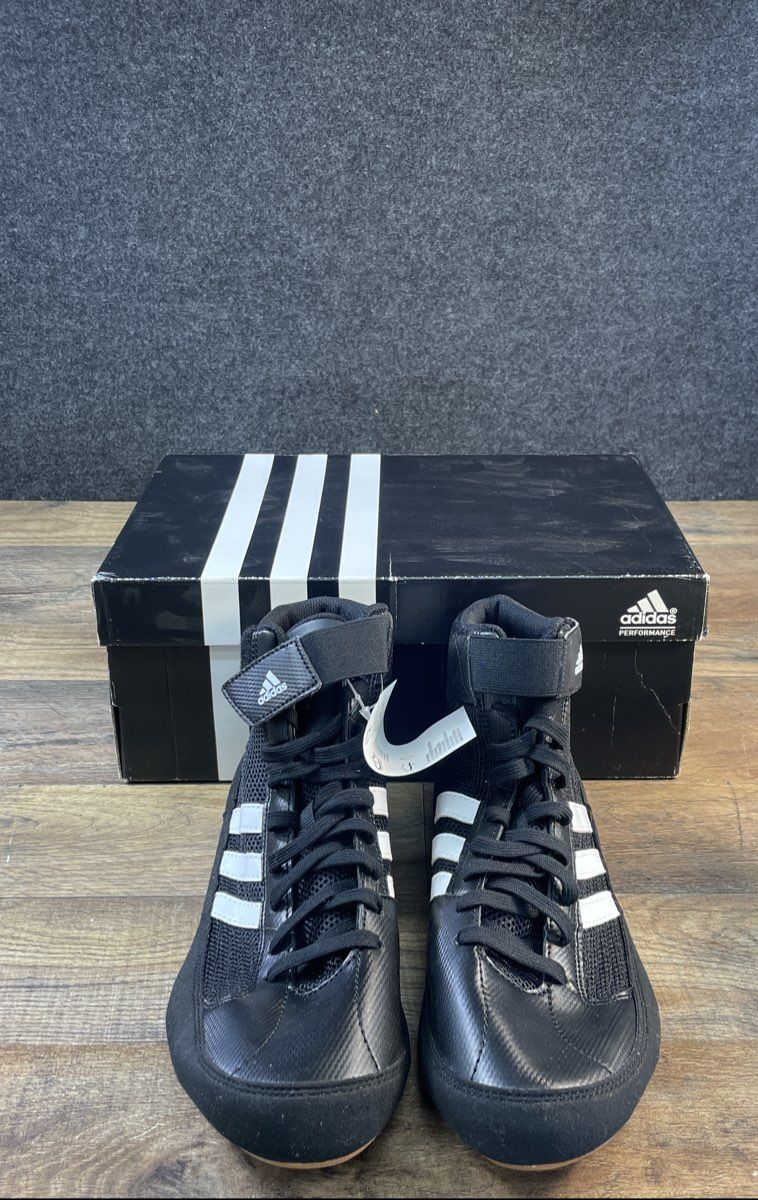 Adidas HVC Mens Wrestling Shoes Black White Title MMA Gloves & Wraps Lot Size 10