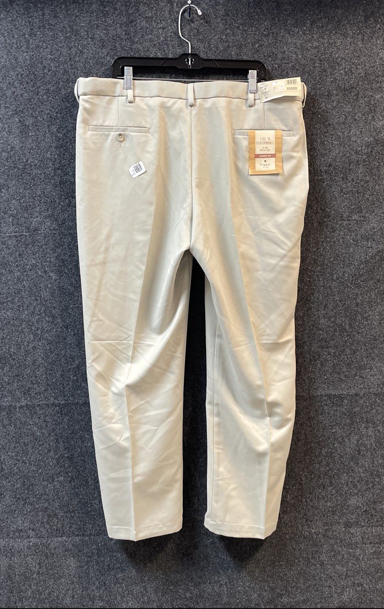 Haggar Men's Khaki Cool 18 Performance Classic Fit Dress Pants Sz 40x30 NWT