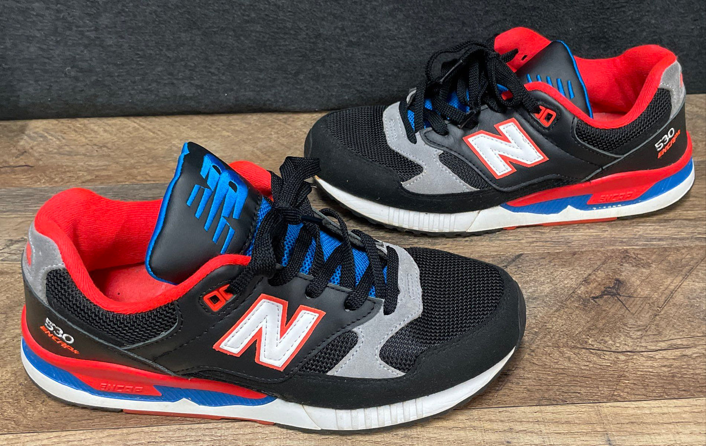 New Balance 530 Black Blue Red White Men's Lifestyle Running Sneakers Size 9