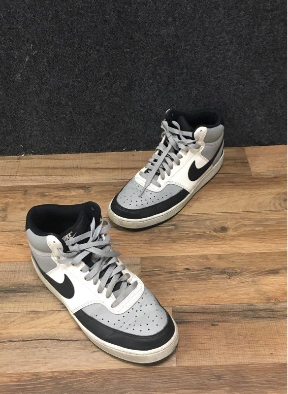 Nike Court Vision Mid Next Nature Black White Wolf Grey Men's Shoes Size 9.5