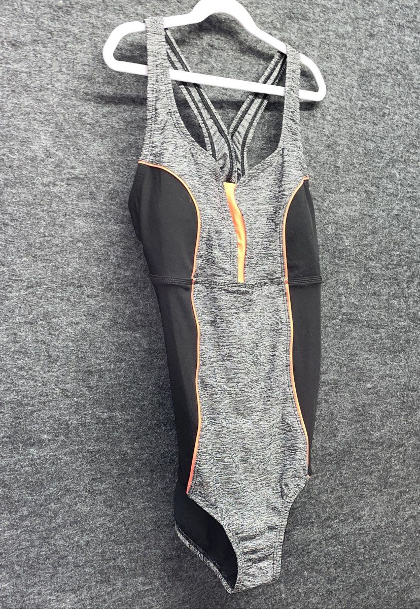 Speedo Women's SpeedoFit Core Compression One Piece Swimsuit Gray NWT Sz 10