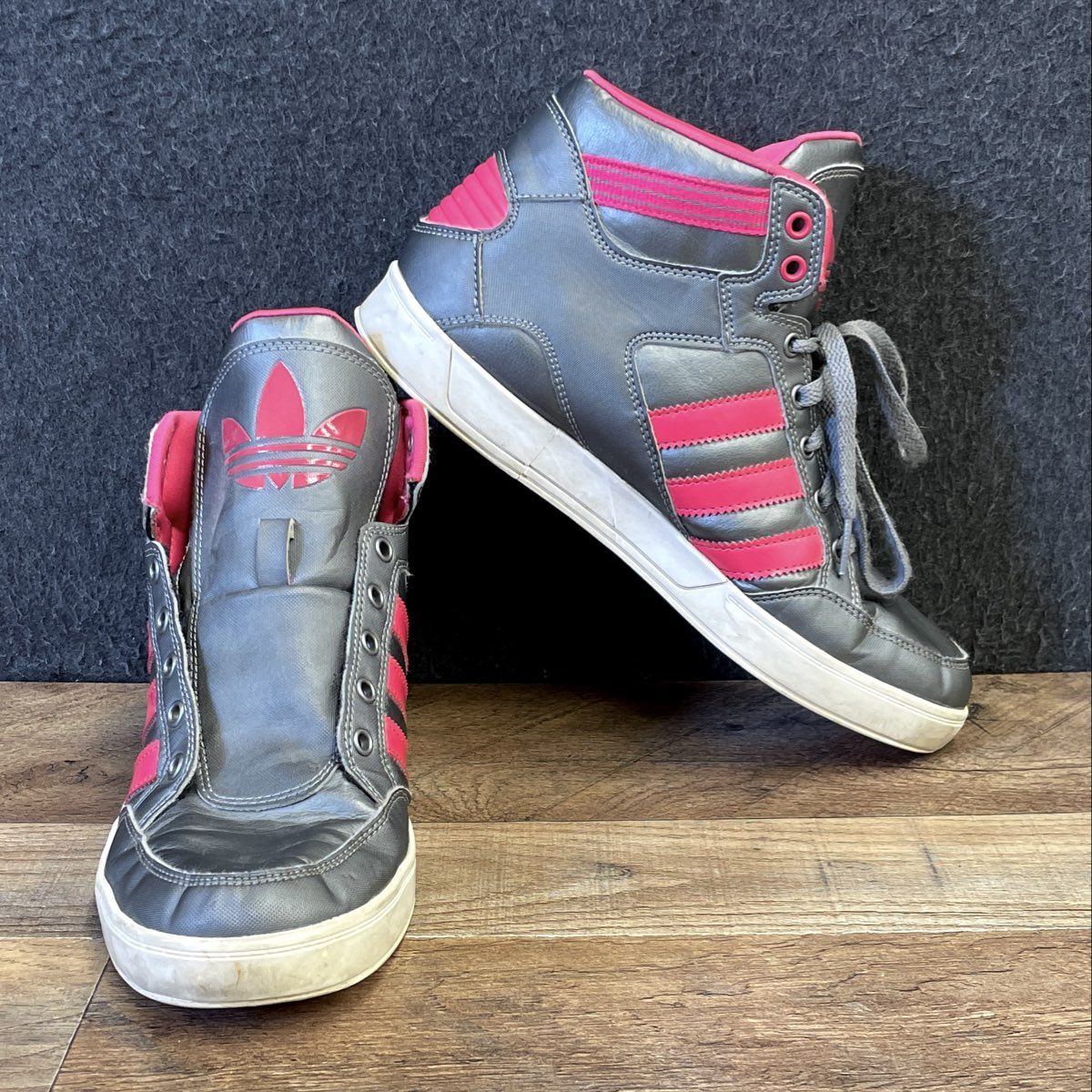Adidas NEO SE Daily QT Mid Silver Pink Metallic Sneakers Women's Size 8