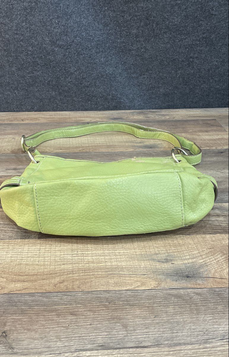 Relic Green Pebbled Leather Crossbody Bag Gold Tone Hardware