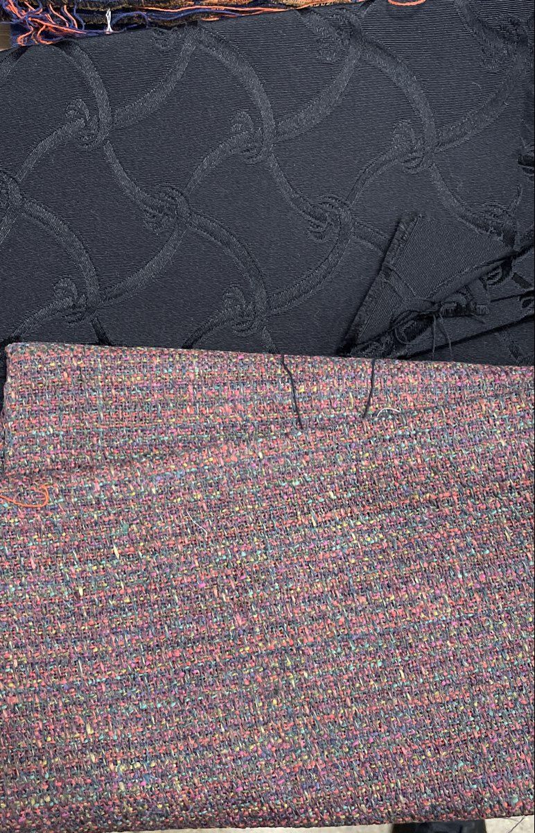 Vintage 90s Mixed Fabric Lot 7 Pcs Scooby-Doo Floral Tweed Chintz Upholstery