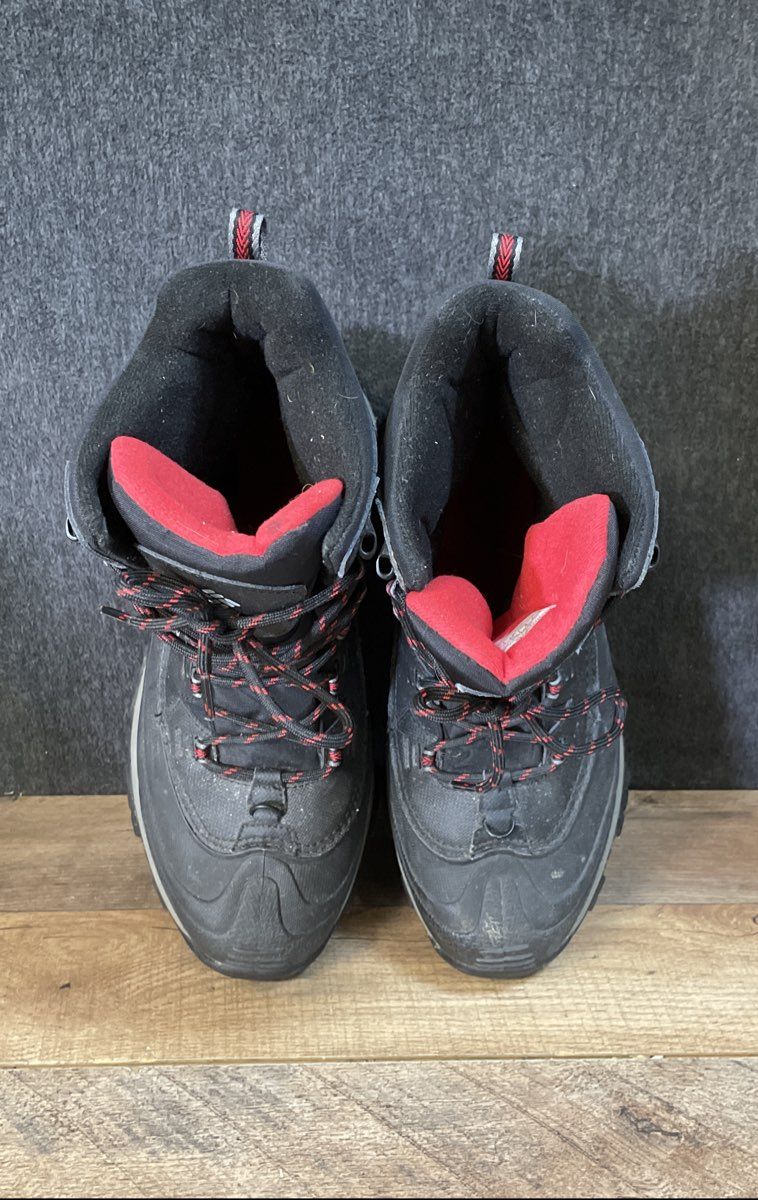 Columbia Bugaboot III Black Red Waterproof Winter Snow Boots Men's Size 9