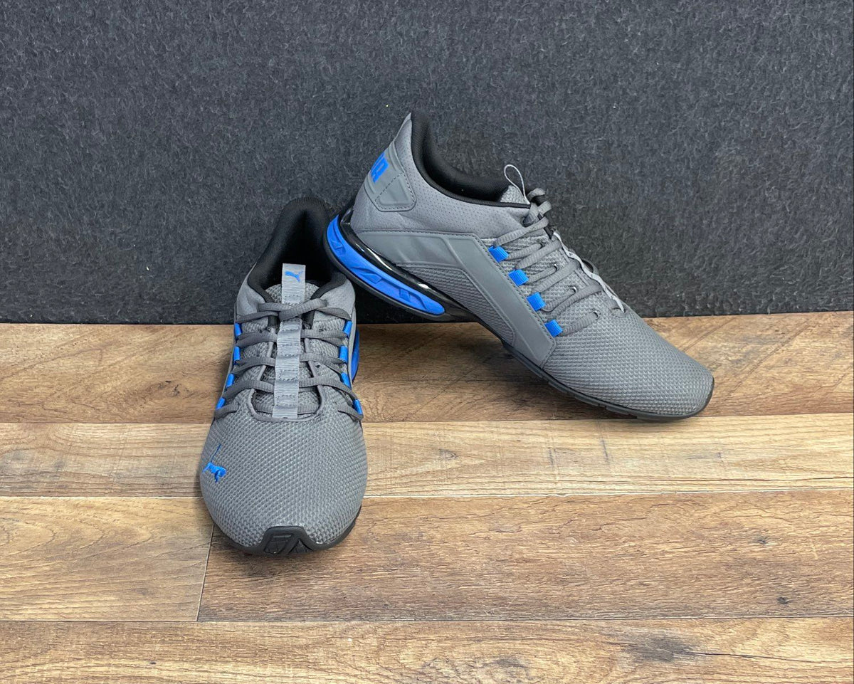 Puma Axelion Grey Blue Men's Athletic Running Shoes Size 8