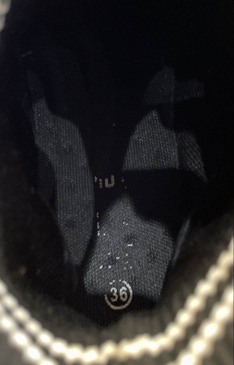 Vitike Black White Knit Elastic Strap Sock Sneaker High Top Size 36