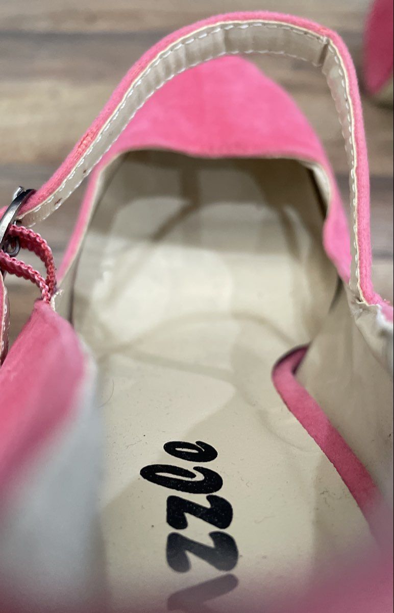 Pazzle Hot Pink Faux Suede Platform Mary Jane High Heel Pumps Women's Size 8