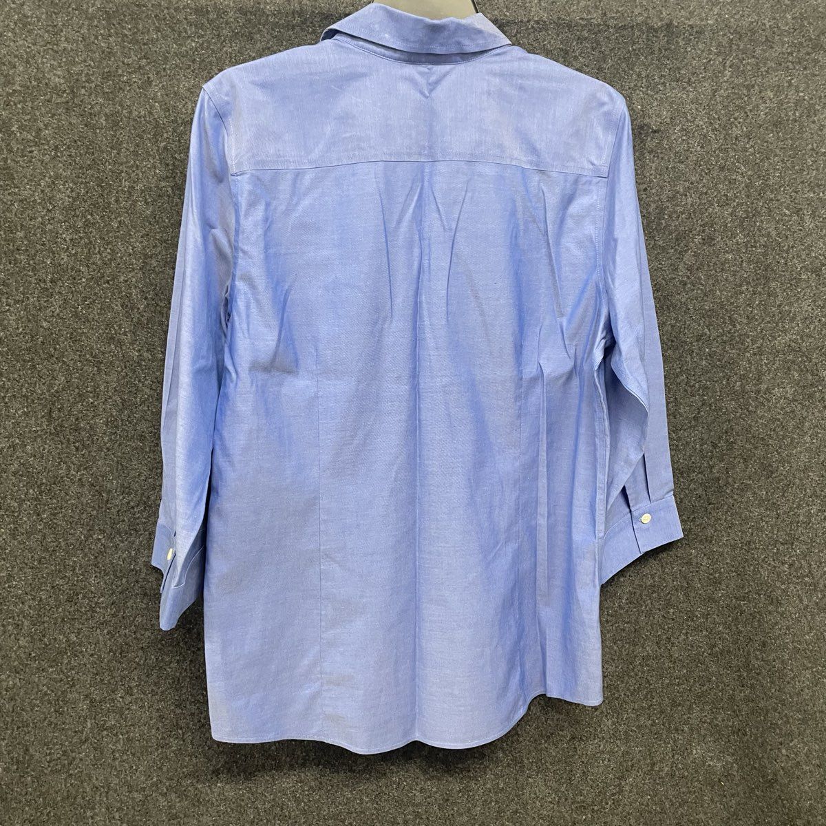Eddie Bauer Women's Blue Button Up Shirt Stretch Wrinkle Resistant Sz L Tall