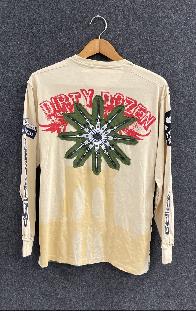 Vintage Y2K Blac Label Men's Graphic Long Sleeve Divided We Fall Dirty Dozen XL