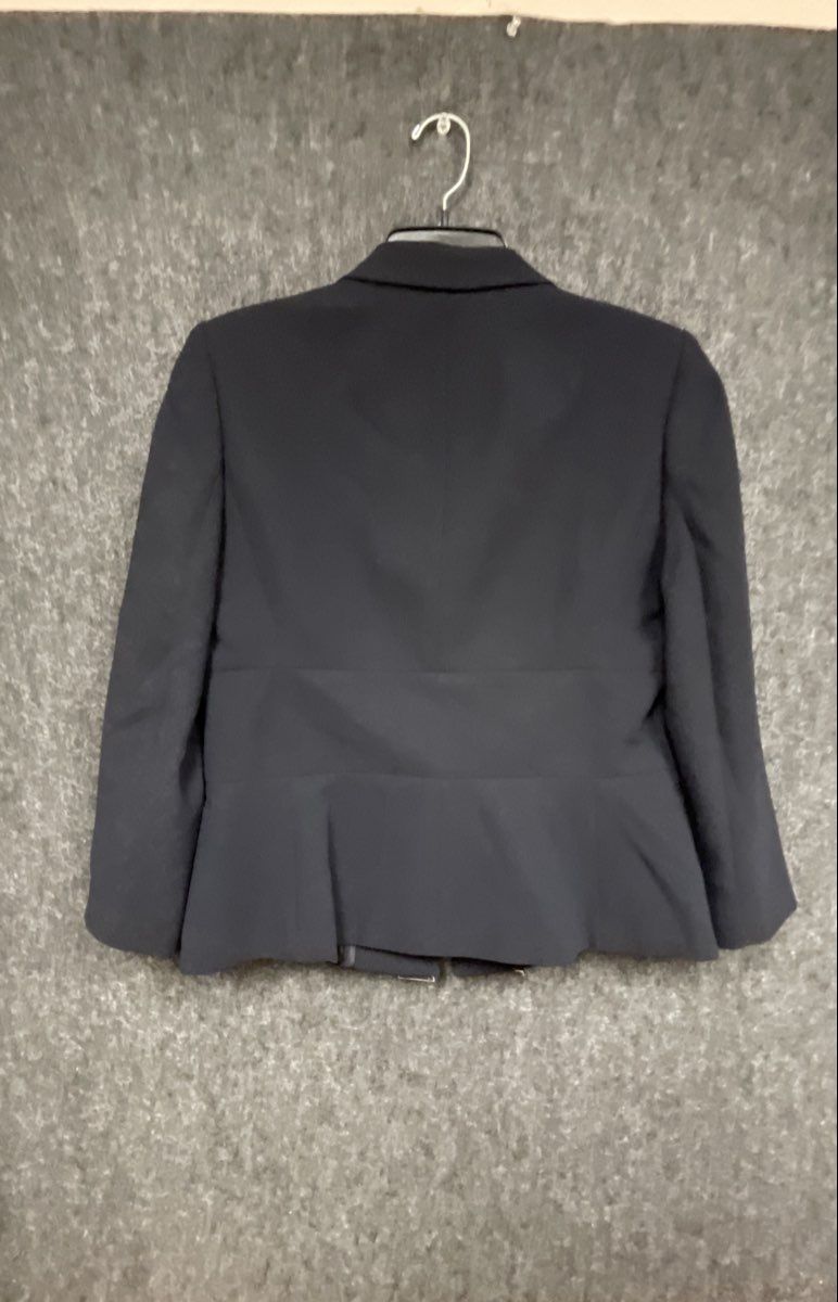 Calvin Klein Women's Black One Button Blazer Waist Tie Peplum Back Sz 8