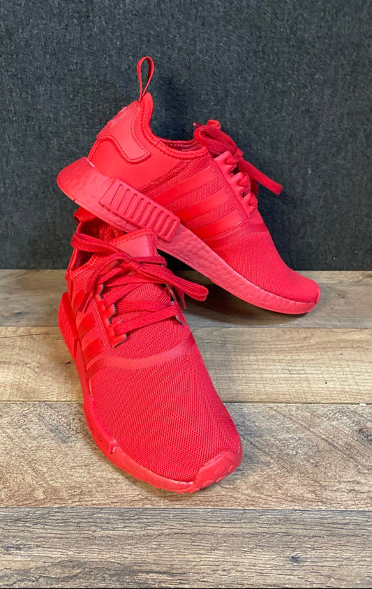 Adidas NMD R1 Triple Red Monochromatic Lifestyle Sneakers Size 7.5