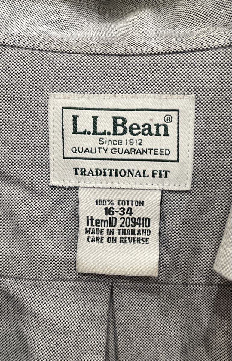 L.L. Bean Men's Light Blue Traditional Fit Long Sleeve Oxford Shirt Sz 16-34
