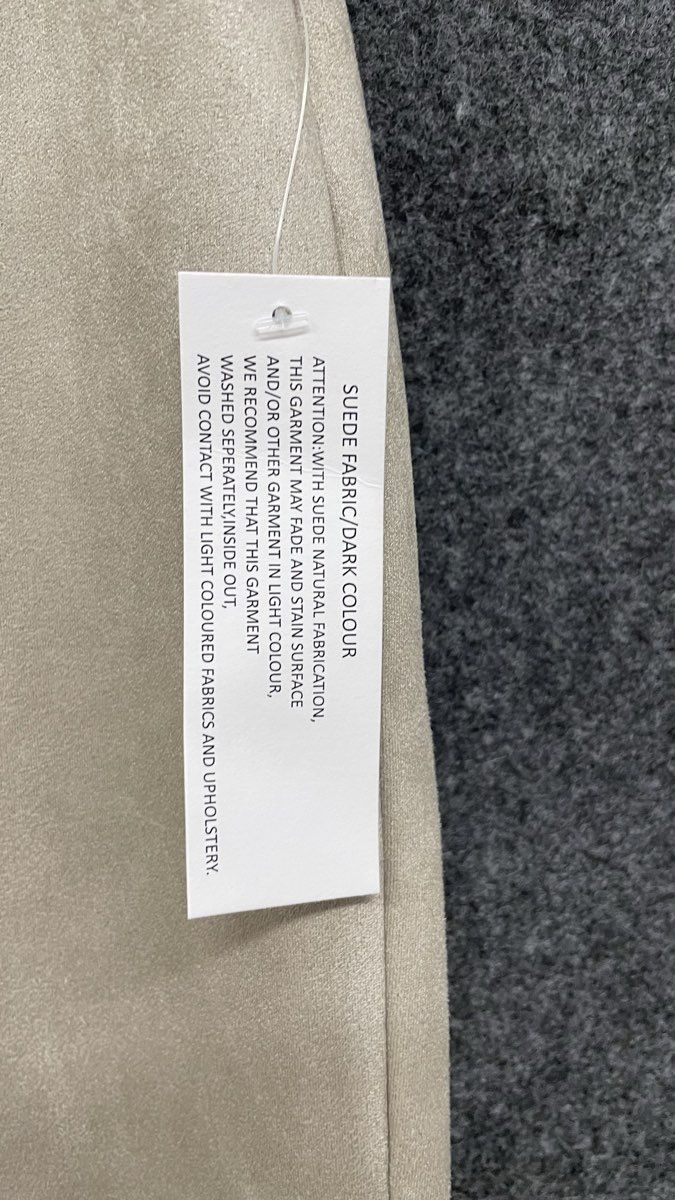 Savvi Women's Tan Beige Faux Suede Fabric Leggings Sz M NWT