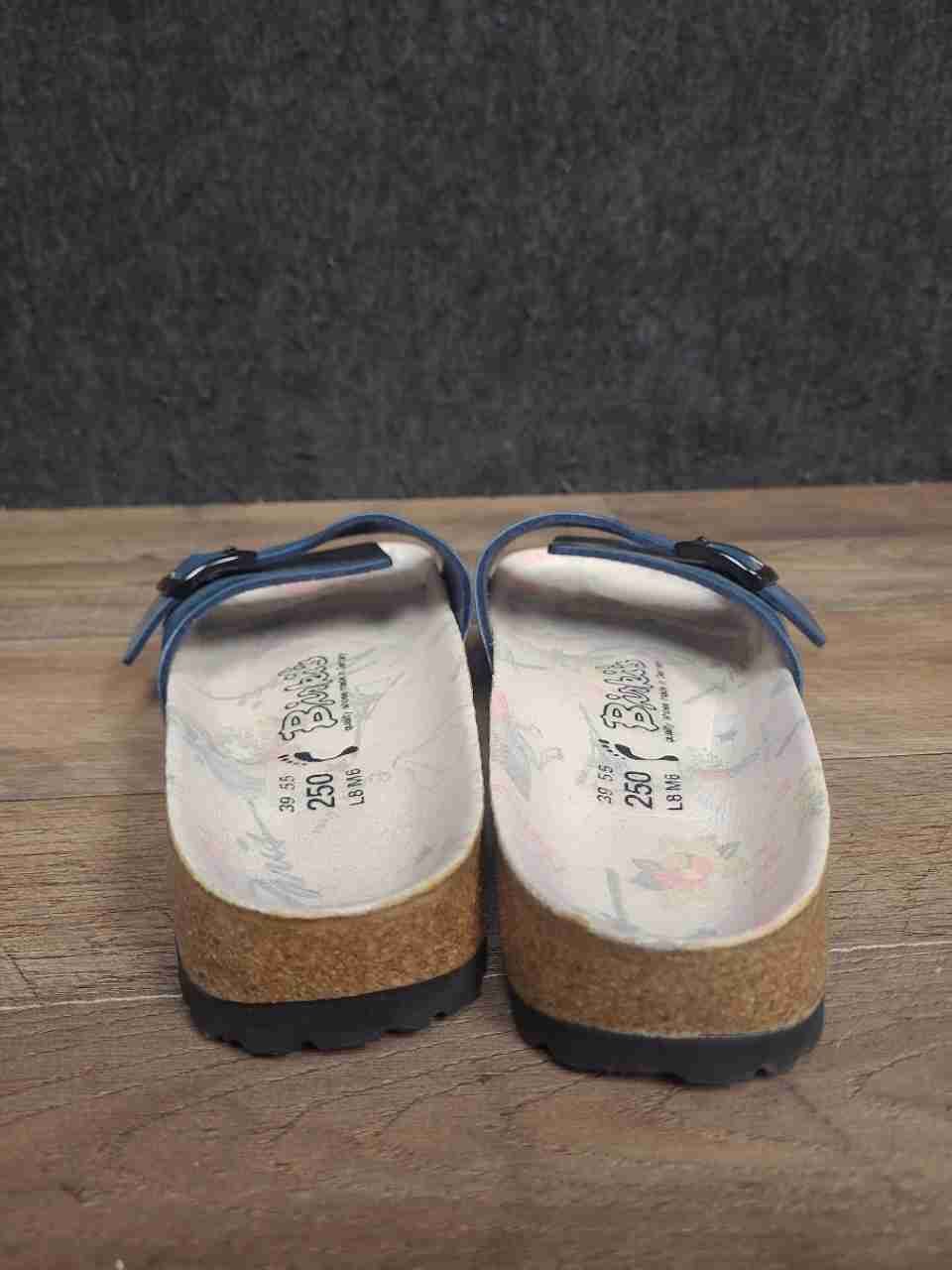 Birki's Madrid Blue Single Strap Slide Sandals Women's Size 8 EU 39