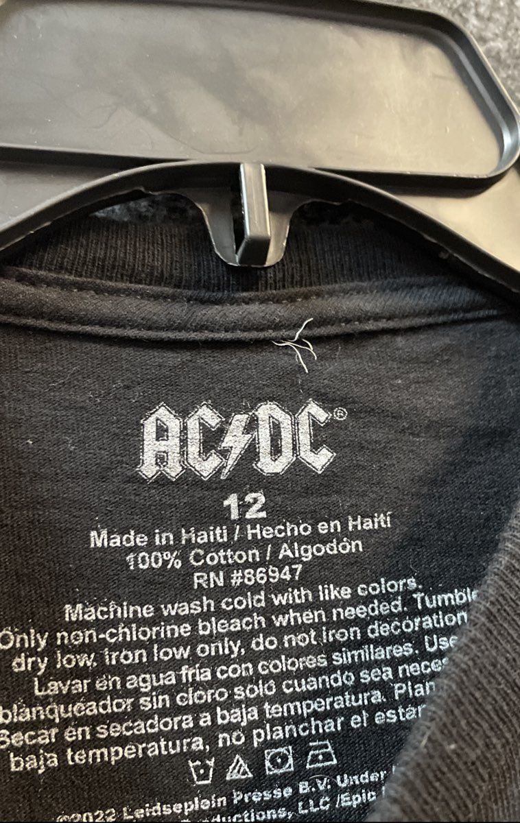 AC/DC High Voltage Long Sleeve T-Shirt Reprint Youth Size M