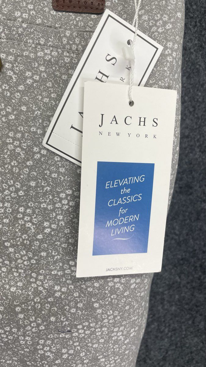 Jachs New York Men's Bleecker Fit Stretch Floral Chino Shorts Gray Size 34 NWT