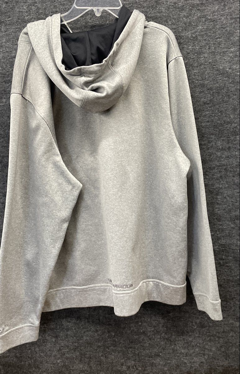 Under Armour Men's Gray Big Logo Loose Fit Hoodie Sweatshirt Sz LG