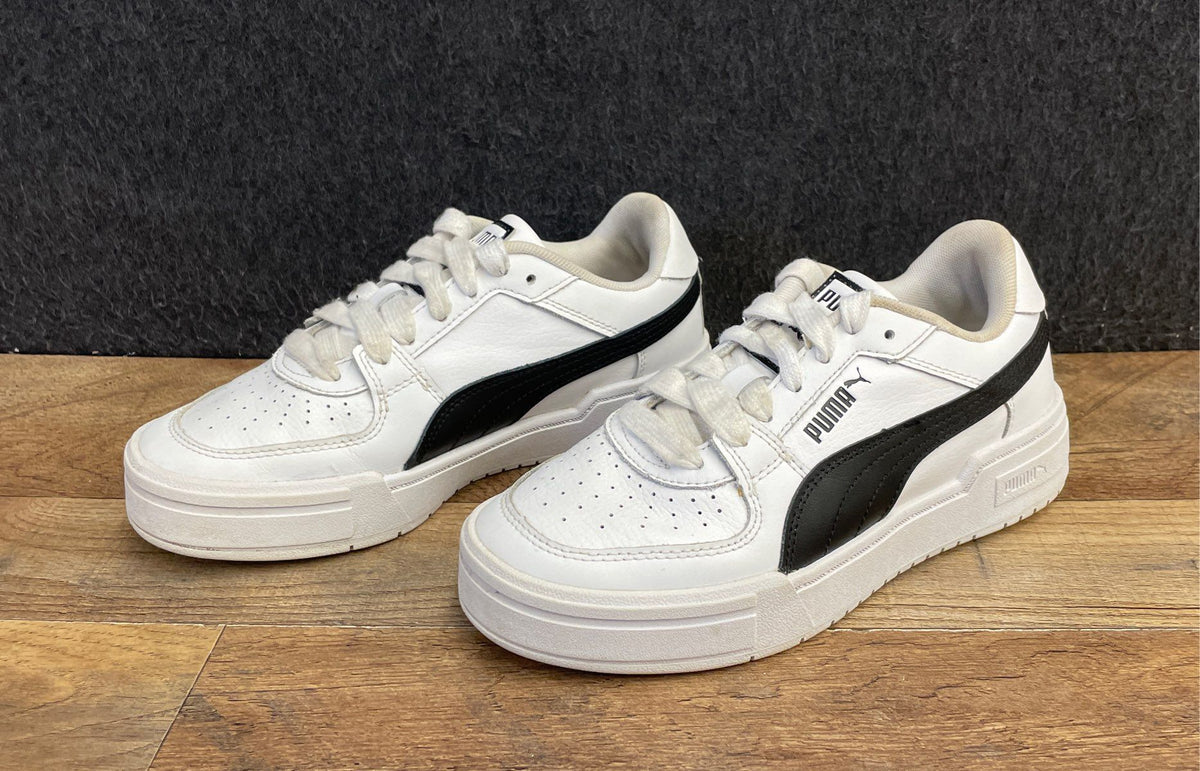 Puma Caven White Black Lifestyle Sneakers Big Kids Size 4