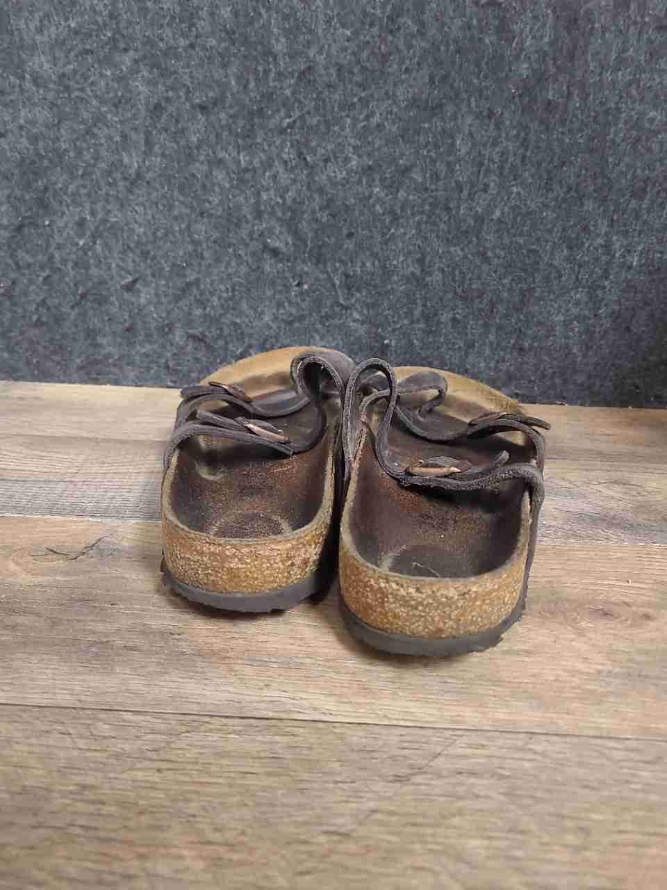 Birkenstock Mayari Dark Brown Leather Toe Loop Sandals Size 42