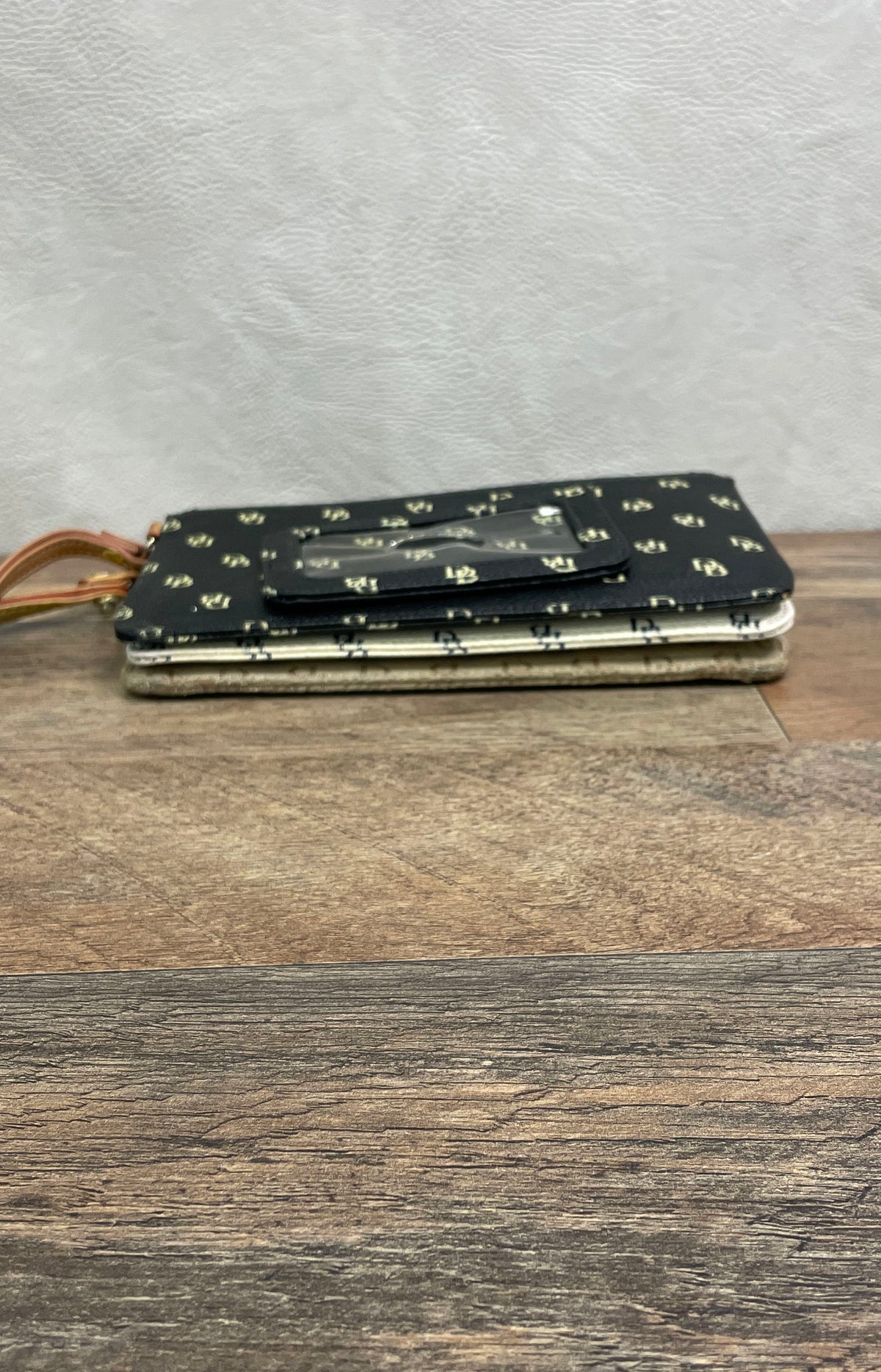 Dooney & Bourke Signature Monogram Wristlet Pouch ID Case Lot of 3 Multicolor